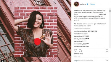 Selebgram Awkarin endorse pembesar payudara