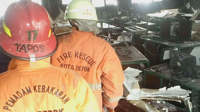 Kondisi Ponpes As-Saadah yang kebakaran.