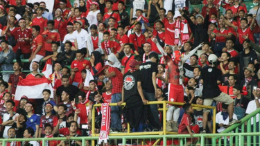 Suporter Indonesia di Sepakbola Asian Games 2018