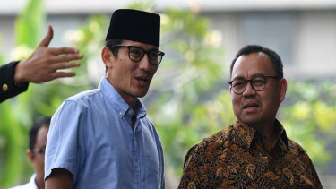 Bakal calon wakil presiden Pilpres 2019 Sandiaga Uno didampingi Sudirman Said