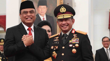 Pelantikan Menteri Pemberdayaan Aparatur Negara dan Reformasi Birokrasi (Menpan RB) Komjen Pol Syafruddin