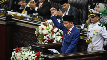 Presiden Joko Widodo menyampaikan Pidato Kenegaraan pada Sidang Tahunan MPR.