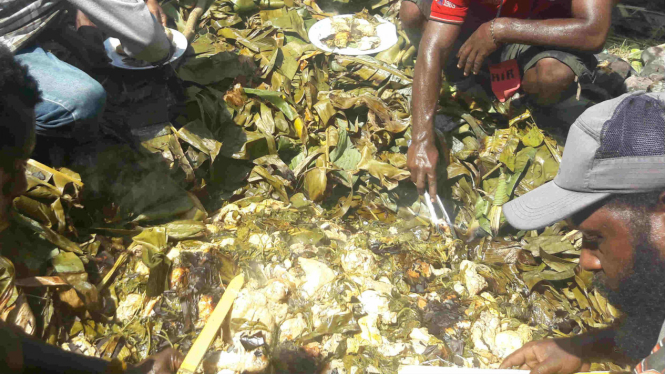 Tradisi bakar batu di Jayapura