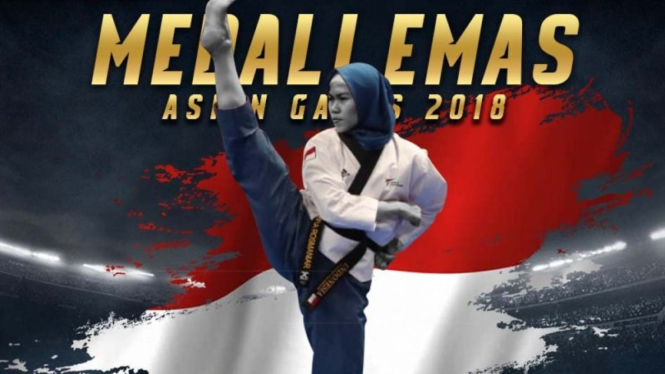 Defia Rosmaniar menyumbangkan emas dari cabang olahraga Taekwondo