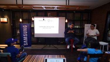 Edho Zell saat mengisi workshop Samsung x Asian Games 2018