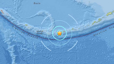 Ilustrasi gempa di Alaska.