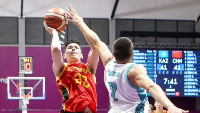 Pemain Timnas Basket China, Abudushalamu Abudurexiti, di ajang Asian Games 2018