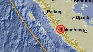 Peta pusat gempa Bengkulu.