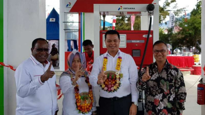 Peresmian SPBU Kompak di Papua.