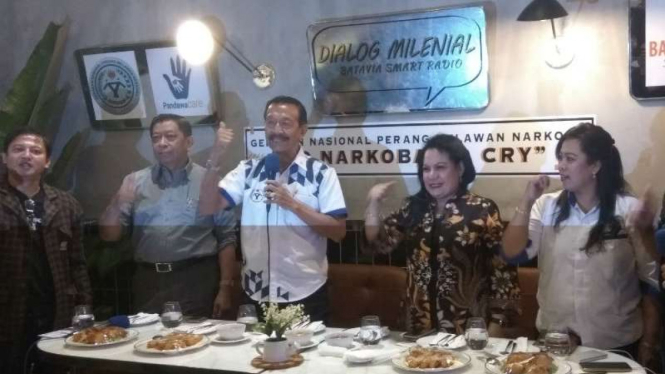 Diskusi memerangi narkoba, di Kemang, Jakarta Selatan, Rabu,19 September 2018.