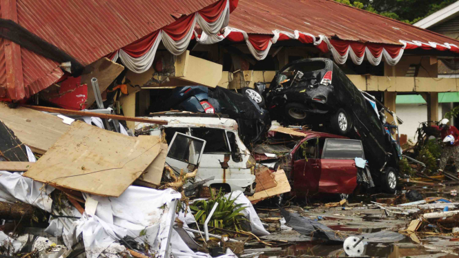 Kerusakan akibat gempa dan tsunami di sekitar pesisir pantai jalan Raja Moili Palu Timur, Palu