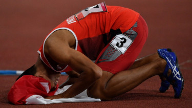 Sprinter Indonesia Sapto Yogo Purnomo Raih Emas 100 M