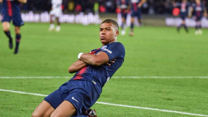 Penyerang Paris Saint-Germain, Kylian Mbappe.