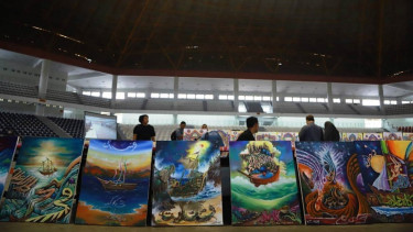 Pameran karya kaligrafi kontemporer di MTQ Nasional ke 27 di Medan 