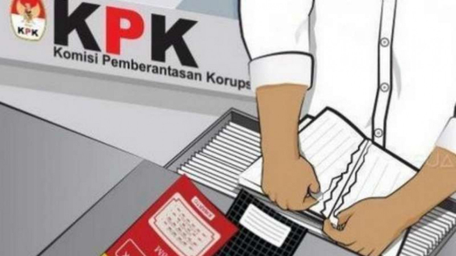 Ilustrasi perobekan buku merah catatan kasus suap.