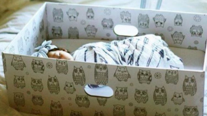 Baby box dari kardus.