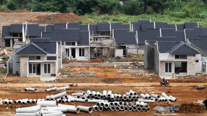 Aktivitas pembangunan perumahan.