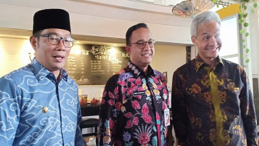 Anies Baswedan, Ganjar Pranowo dan Ridwan Kamil di Balai Kota tahun 2018