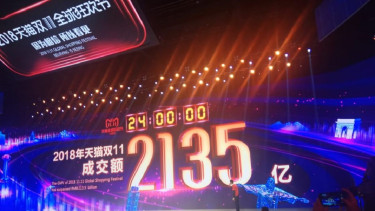 Nilai transaksi penjualan di Global Shopping Festival 2018 Alibaba