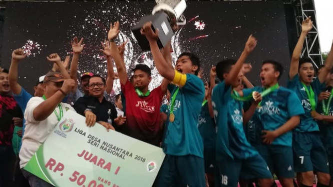 Kompetisi Liga Desa Nusantara seri Nasional 2018 oleh Kemendesa.