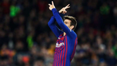 Pemain belakang Barcelona, Gerard Pique.
