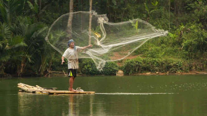 Suasana di desa adat Baduy.