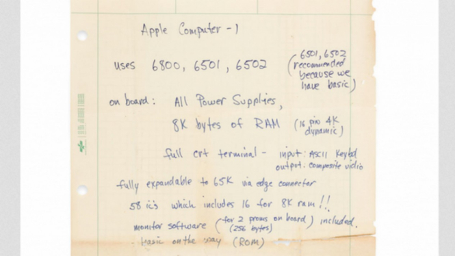 Tulisan tangan Steve Jobs.