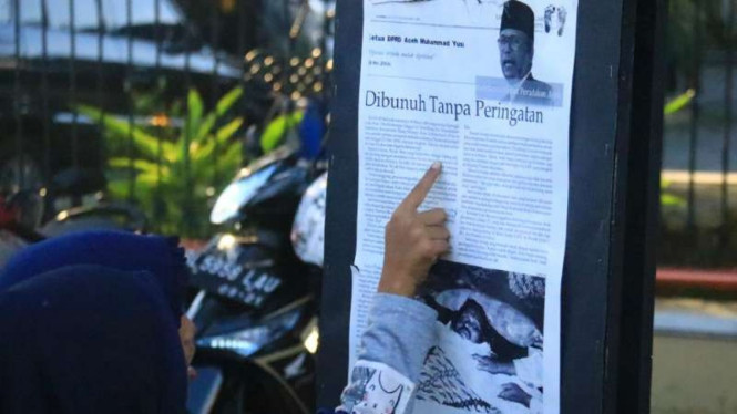 Foto para korban konflik di Aceh dipamerkan saat memperingati hari HAM sedunia.