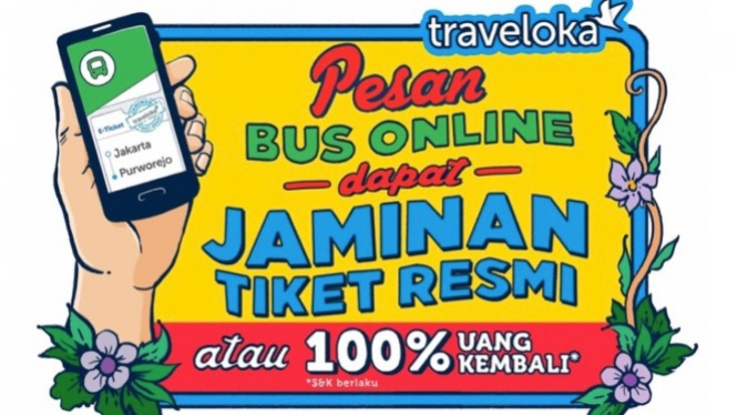 Ilustrasi aplikasi Traveloka.