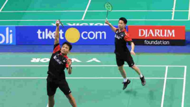 Kevin Sanjaya Sukamuljo/Akbar Bintang Cahyono di Kejurnas 2018.