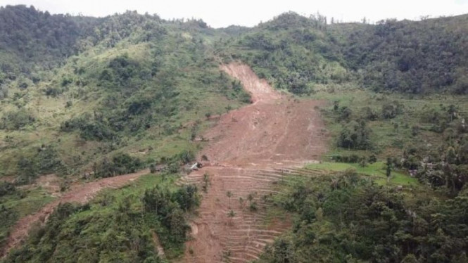 Lokasi longsor di Sukabumi.