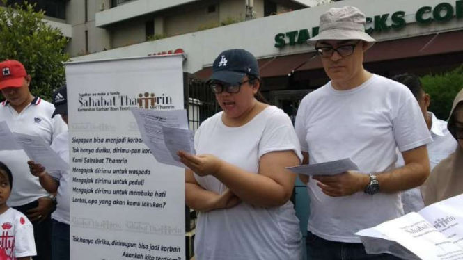Korban bom Thamrin berkumpul memperingati tiga tahun kejadian tersebut.