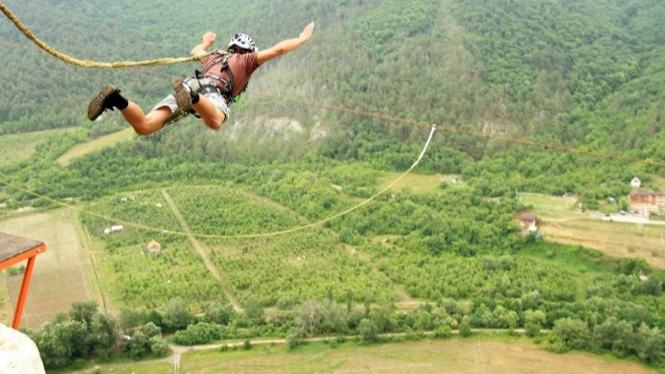 Bungee jumping.