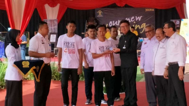 Perekaman E-KTP warga binaan pemasyarakatan di Lapas Cipinang, Jakarta,