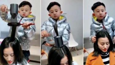 Bocah 6 tahun pandai menata rambut