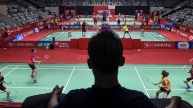 Suasana Istora Senayan dalam turnamen Indonesia Masters 2019.