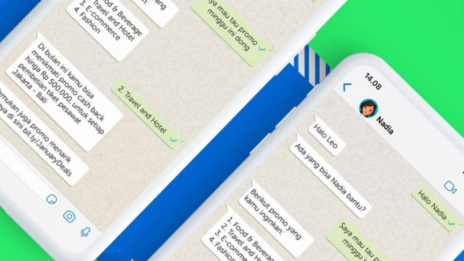 Kata.ai menyediakan chatbot untuk layanan WhatsApp.