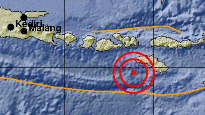 Sumba Barat NTT diguncang gempa bumi. Tidak berpotensi tsunami.