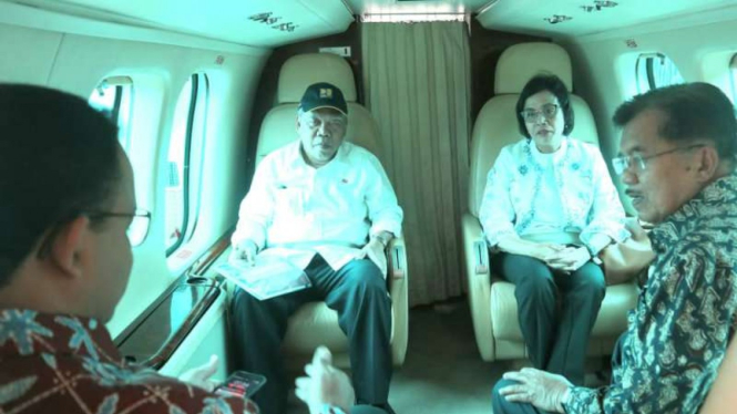Wapres Jusuf Kalla, Gubernur DKI Anies Baswedan, Menkeu Sri Mulyani, dan Menteri PUPR, Basuki Hadimuljono