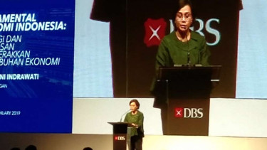 Menteri Keuangan Sri Mulyani di acara DBS.