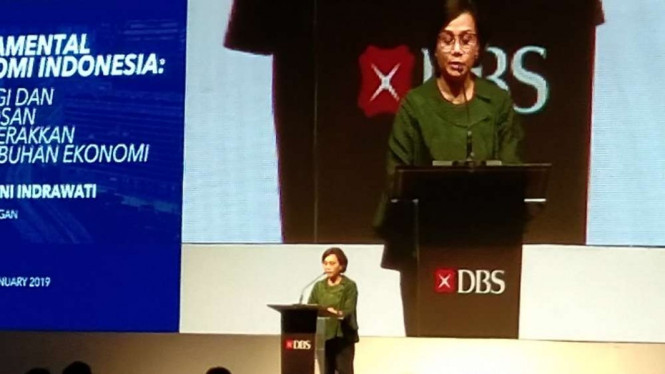 Menteri Keuangan Sri Mulyani di acara DBS.