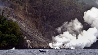 Lokasi guguran lahar Gunung Karangetang