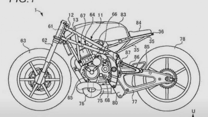 Model patent cafe racer Suzuki