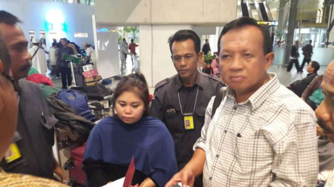 TKW  Diah kembali ke Tanah Air setelah 12 tahun tak komunikasi dengan keluarga.