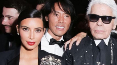 Kim Kardashian dan mendiang Karl Lagerfeld 
