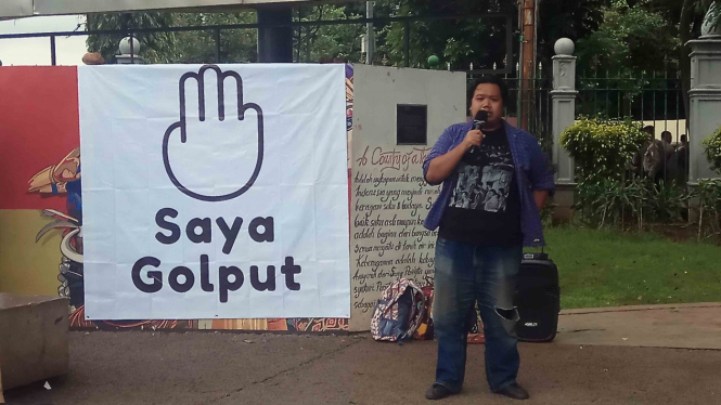 Kampanye Saya Golput di Taman Aspirasi, Monas, Kamis, 21 Februari 2019.