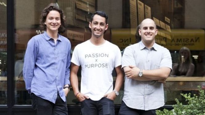 Nathaniel Ru, Jonathan Neman dan Nicolas Jammet bertemu di Georgetown University. - SWEETGREEN