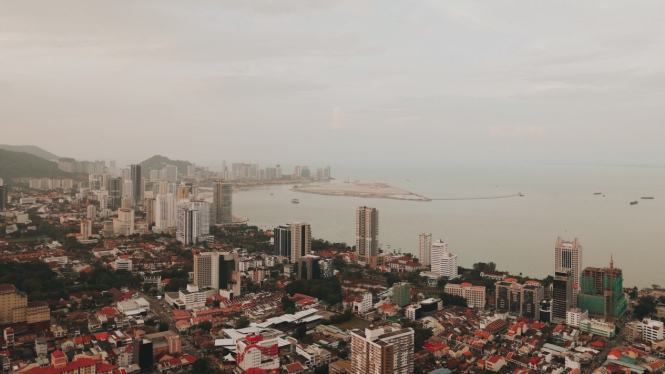 Senja di Penang, Malaysia.
