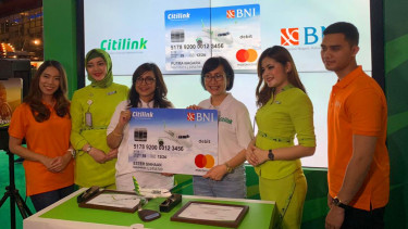 Press Conference sinergi Kartu Debit BNI Citilink di event BNI Java Jazz Festival 2019, Sabtu (2/3), di JIExpo Kemayoran, Jakarta. 
