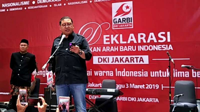 Fadli Zon saat deklarasi Gerakan Arah Baru Indonesia (GARBI) Jakarta.